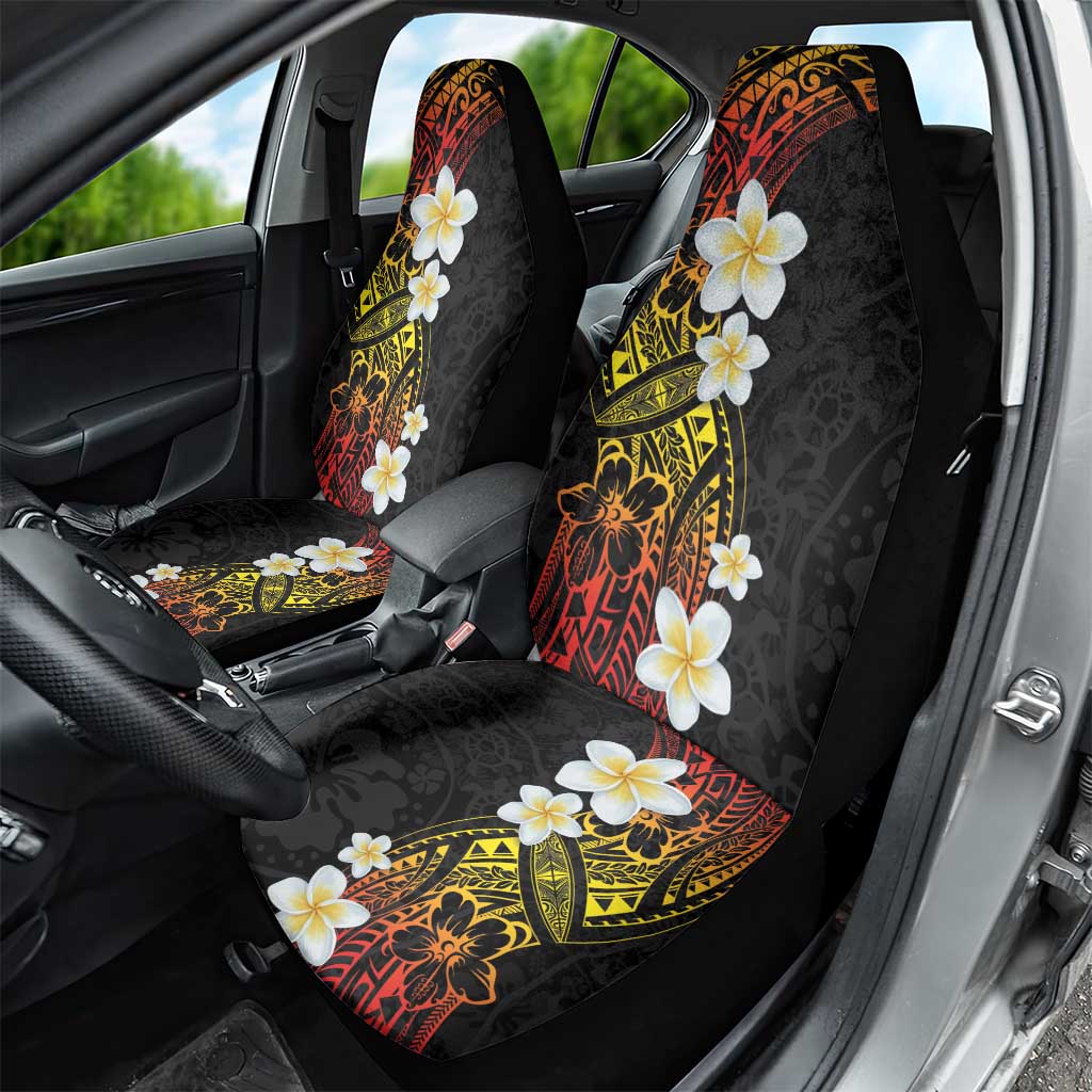Plumeria Car Seat Cover Polynesian Tribal Frangipani Sunset LT03 - Polynesian Pride