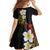 Plumeria Family Matching Off Shoulder Maxi Dress and Hawaiian Shirt Polynesian Tribal Frangipani Sunset