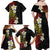 Plumeria Family Matching Off Shoulder Maxi Dress and Hawaiian Shirt Polynesian Tribal Frangipani Sunset