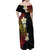 Plumeria Family Matching Off Shoulder Maxi Dress and Hawaiian Shirt Polynesian Tribal Frangipani Sunset