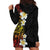 Plumeria Hoodie Dress Polynesian Tribal Frangipani Sunset