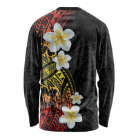 Plumeria Long Sleeve Shirt Polynesian Tribal Frangipani Sunset LT03 - Polynesian Pride
