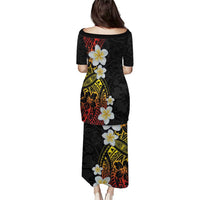 Plumeria Puletasi Polynesian Tribal Frangipani Sunset LT03 - Polynesian Pride