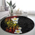 Plumeria Round Carpet Polynesian Tribal Frangipani Sunset