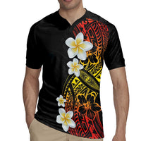 Plumeria Rugby Jersey Polynesian Tribal Frangipani Sunset LT03 - Polynesian Pride