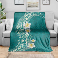 Plumeria Blanket Polynesian Tribal Frangipani Teal LT03 - Polynesian Pride