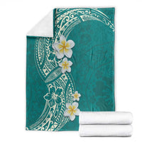 Plumeria Blanket Polynesian Tribal Frangipani Teal LT03 - Polynesian Pride