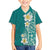 Plumeria Family Matching Puletasi and Hawaiian Shirt Polynesian Tribal Frangipani Teal