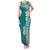 Plumeria Family Matching Tank Maxi Dress and Hawaiian Shirt Polynesian Tribal Frangipani Teal