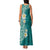 Plumeria Family Matching Tank Maxi Dress and Hawaiian Shirt Polynesian Tribal Frangipani Teal