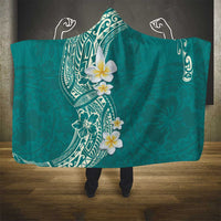 Plumeria Hooded Blanket Polynesian Tribal Frangipani Teal LT03 - Polynesian Pride