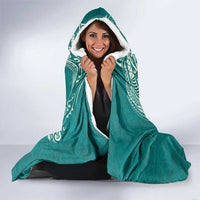 Plumeria Hooded Blanket Polynesian Tribal Frangipani Teal LT03 - Polynesian Pride