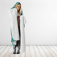 Plumeria Hooded Blanket Polynesian Tribal Frangipani Teal LT03 - Polynesian Pride