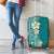 Plumeria Luggage Cover Polynesian Tribal Frangipani Teal