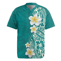Plumeria Rugby Jersey Polynesian Tribal Frangipani Teal LT03 Teal - Polynesian Pride