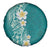 Plumeria Spare Tire Cover Polynesian Tribal Frangipani Teal