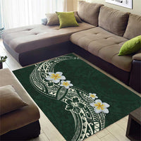 Plumeria Area Rug Polynesian Tribal Frangipani Green LT03 - Polynesian Pride