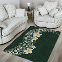 Plumeria Area Rug Polynesian Tribal Frangipani Green LT03 - Polynesian Pride