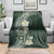 Plumeria Blanket Polynesian Tribal Frangipani Green