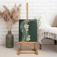 Plumeria Canvas Wall Art - Polynesian Tribal Frangipani Green LT03 - Polynesian Pride