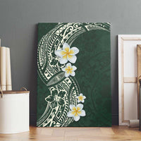 Plumeria Canvas Wall Art - Polynesian Tribal Frangipani Green LT03 - Polynesian Pride