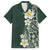 Plumeria Family Matching Puletasi and Hawaiian Shirt Polynesian Tribal Frangipani Green