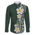 Plumeria Family Matching Puletasi and Hawaiian Shirt Polynesian Tribal Frangipani Green