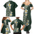 Plumeria Family Matching Summer Maxi Dress and Hawaiian Shirt Polynesian Tribal Frangipani Green