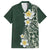 Plumeria Hawaiian Shirt Polynesian Tribal Frangipani Green