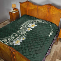 Plumeria Quilt Polynesian Tribal Frangipani Green LT03 - Polynesian Pride