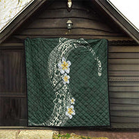Plumeria Quilt Polynesian Tribal Frangipani Green LT03 - Polynesian Pride