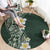 Plumeria Round Carpet Polynesian Tribal Frangipani Green