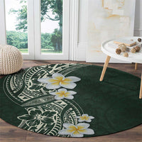 Plumeria Round Carpet Polynesian Tribal Frangipani Green LT03 - Polynesian Pride