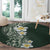 Plumeria Round Carpet Polynesian Tribal Frangipani Green