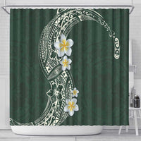 Plumeria Shower Curtain Polynesian Tribal Frangipani Green LT03 - Polynesian Pride