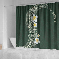 Plumeria Shower Curtain Polynesian Tribal Frangipani Green LT03 - Polynesian Pride