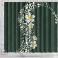 Plumeria Shower Curtain Polynesian Tribal Frangipani Green LT03 - Polynesian Pride