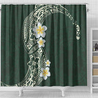 Plumeria Shower Curtain Polynesian Tribal Frangipani Green LT03 - Polynesian Pride