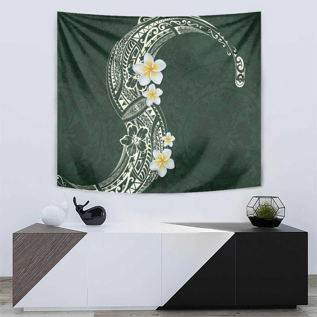 Plumeria Tapestry Polynesian Tribal Frangipani Green LT03 - Polynesian Pride