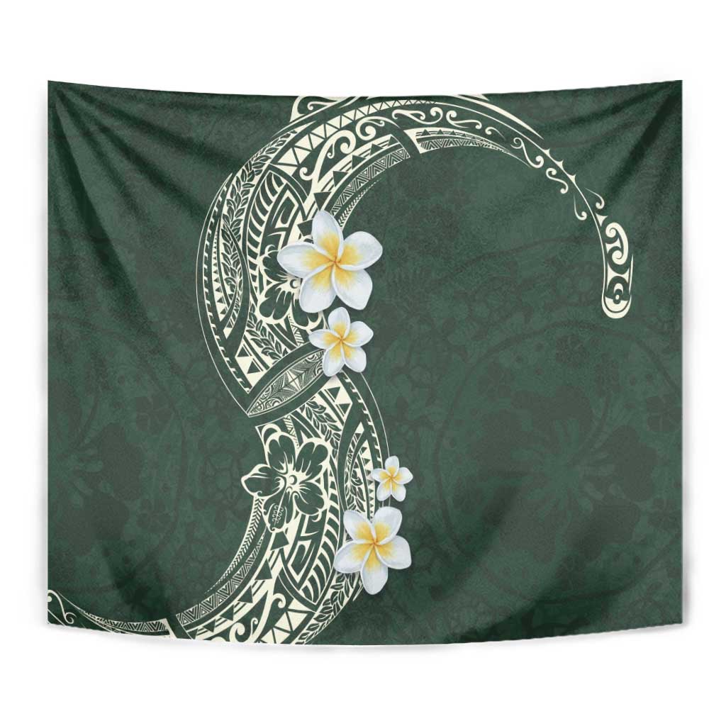 Plumeria Tapestry Polynesian Tribal Frangipani Green LT03 - Polynesian Pride