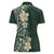 Plumeria Women Polo Shirt Polynesian Tribal Frangipani Green