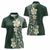 Plumeria Women Polo Shirt Polynesian Tribal Frangipani Green