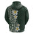 Plumeria Zip Hoodie Polynesian Tribal Frangipani Green