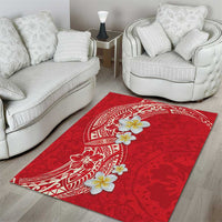 Plumeria Area Rug Polynesian Tribal Frangipani Red LT03 - Polynesian Pride
