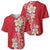 Plumeria Baseball Jersey Polynesian Tribal Frangipani Red