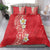 Plumeria Bedding Set Polynesian Tribal Frangipani Red