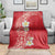 Plumeria Blanket Polynesian Tribal Frangipani Red