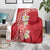 Plumeria Blanket Polynesian Tribal Frangipani Red