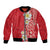 Plumeria Bomber Jacket Polynesian Tribal Frangipani Red