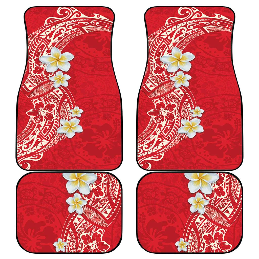 Plumeria Car Mats Polynesian Tribal Frangipani Red LT03 - Polynesian Pride